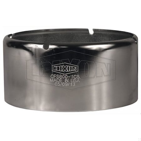 Dixon King Crimp Round Short Ferrule, 8 in Nominal, 4-1/4 in L, 0.12 in Thick, Carbon Steel, Domestic CFS800-8CS